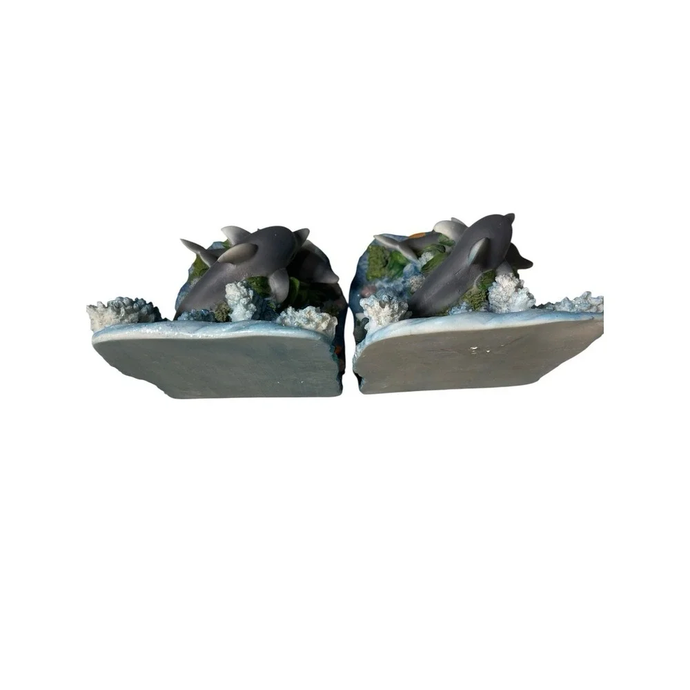 Dolphin 90s Nostalgia Bookends Set Figurine Y2K Coral Ocean Book End